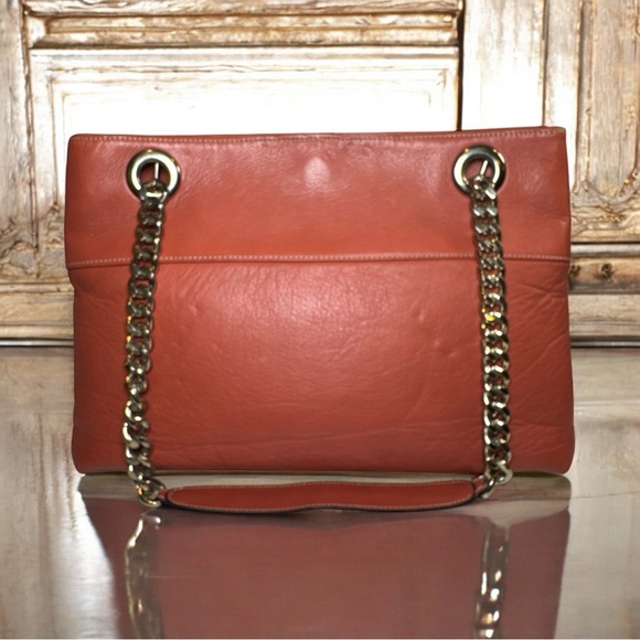 Mario Valentino Karina VA6107 Italian Leather Terracotta Bag NWT Authentic VTG - Picture 3 of 15